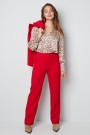 Basic plain trousers taupe red thumbnail