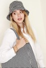 Bucket hat checkerd black  thumbnail