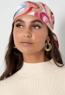 Scarf striped autumn print -pink thumbnail
