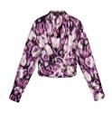 Wrap blouse tiger print- pink thumbnail