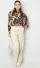 Printed turtle neck crop top thumbnail