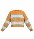 Knitted stripe sweater Orange thumbnail