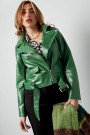 Faux leather jacket Grønn thumbnail