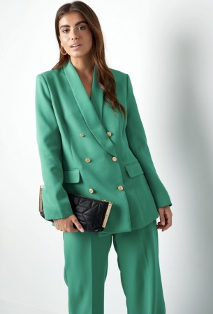 Oversized blazer gold buttons Green