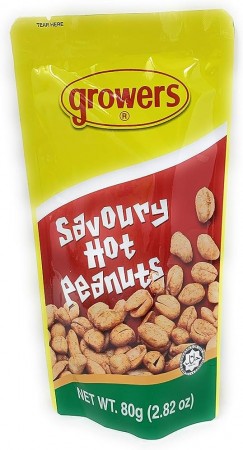 GROWERS Peanut Savory HOT 80g Pålager 15.august