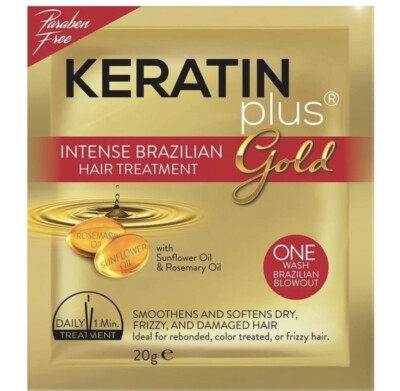 KERATIN PLUS GOLD Intense Brazilian Hair Treatment 20g pålager 20august 2026