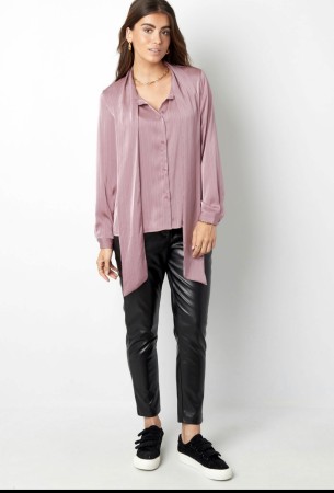 Long blouse bow detail Pink Large