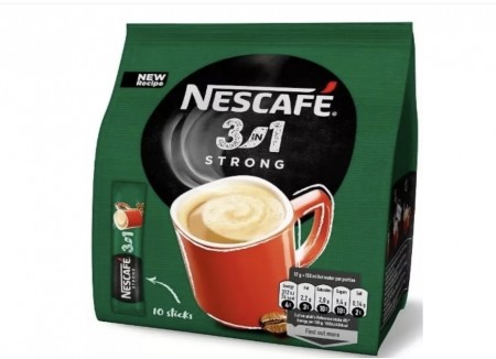 Nescafe 3 In 1 Strong Intense & Rich Instant Coffee 10 Sachet Powder (10 X 17G), 170G
