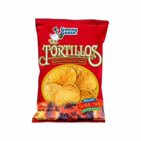 J&J Granny Gooze Tortillos BBQ 100g  Pålager 15.september 2026
