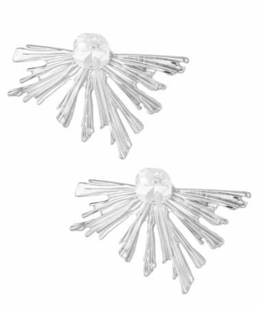 Ear stud leaf -Silver