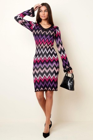 Crochet flare long sleeve dress 