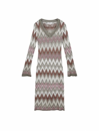 Crochet flare long sleeve dress 