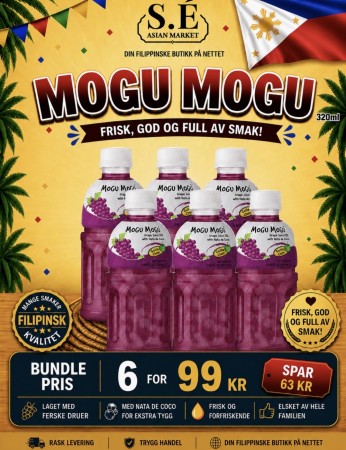 MOGU Grape flv drink & Nata De Coco 320ml 6 fo 99kr