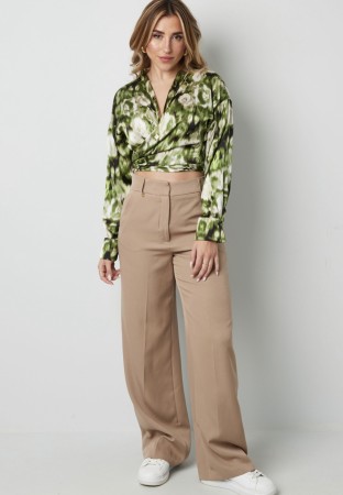 Wrap blouse tiger print- Green 