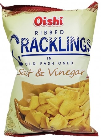Oishi Ribbed Cracklings Salt & Vinegar 90g pålager 15.oktober 2025.   